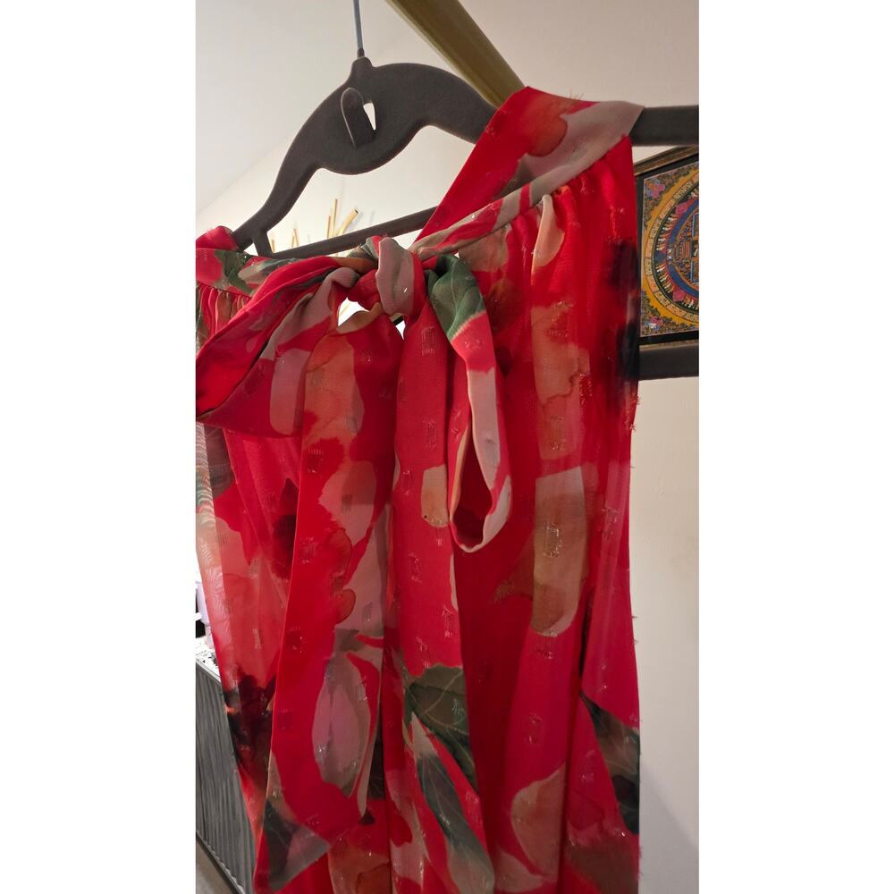 Eliza J Vibrant Pink Floral Halter Gown Size 6 NWT - NO BELT - Picture 5 of 8